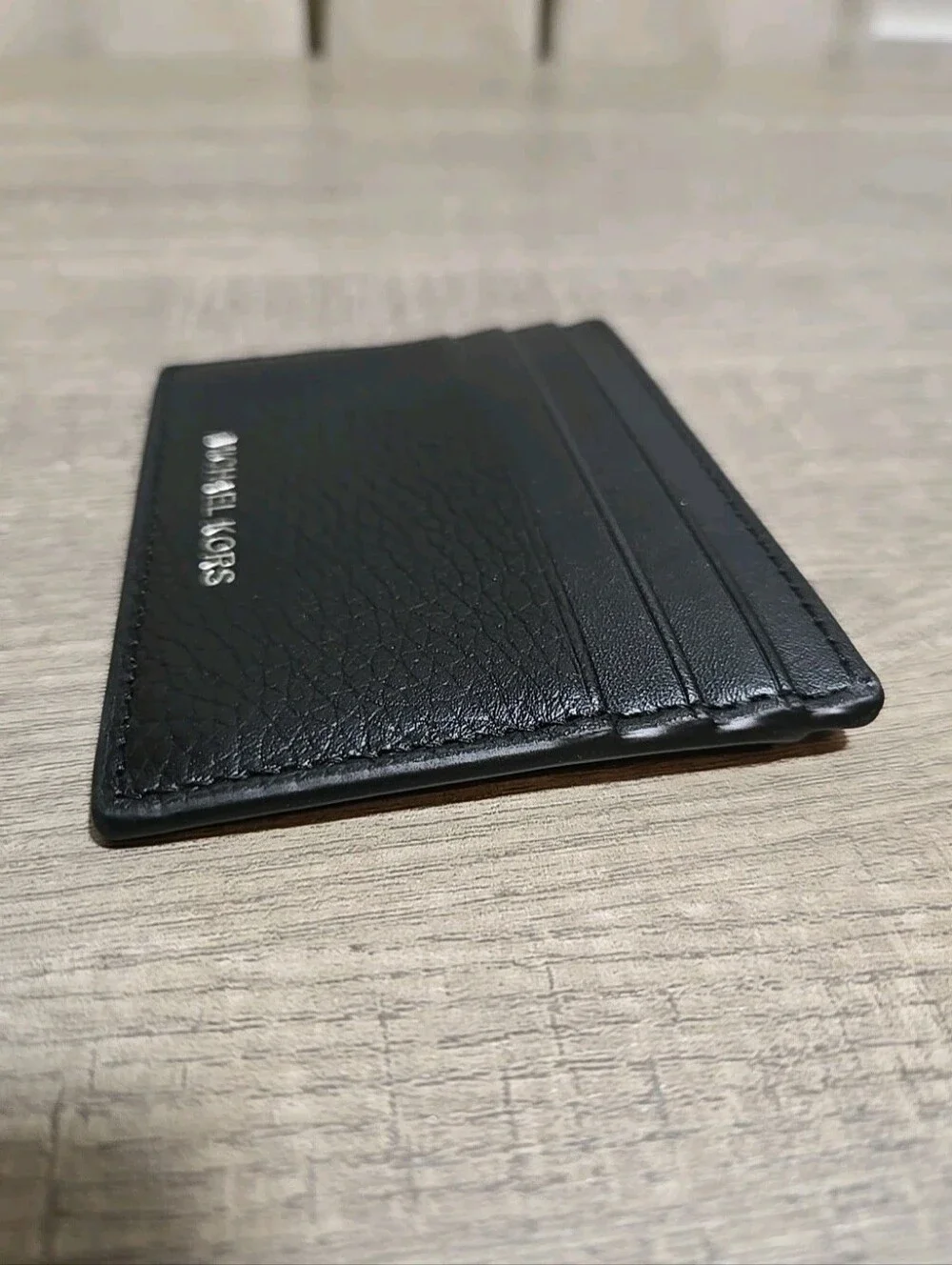Michael Kors Mens Cooper Pebbled Leather Tall Card Case Black Wallet
